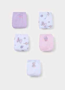 Pack 5 slip in jersey di puro cotone bambina