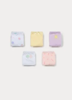 Pack 5 slip in jersey di puro cotone bambina