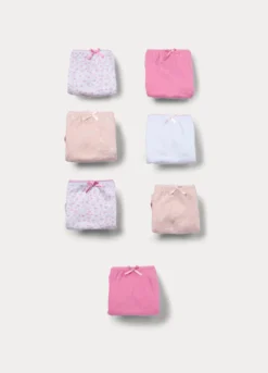 Pack 7 slip in jersey di puro cotone bambina