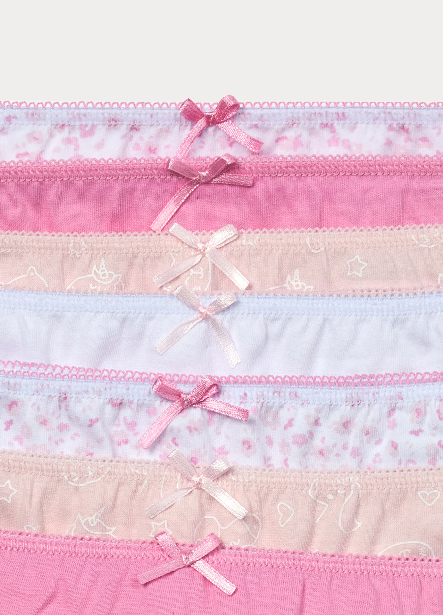 Pack 7 slip in jersey di puro cotone bambina