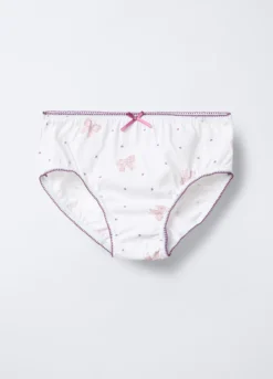 Pack 5 slip in jersey di puro cotone bambina