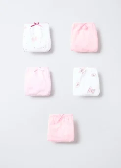 Pack 5 slip in jersey di puro cotone bambina