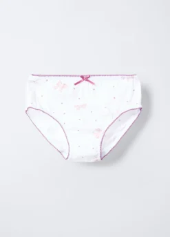 Pack 5 slip in jersey di puro cotone bambina