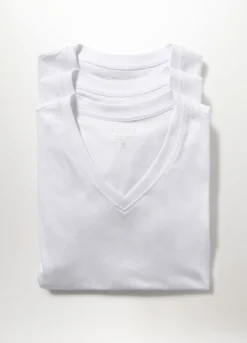 3 pack T-shirt collo a V in cotone uomo