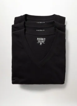 3 pack T-shirt collo a V in cotone uomo