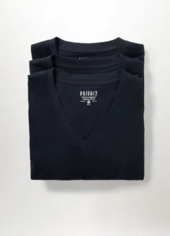 3 pack T-shirt collo a V in cotone uomo