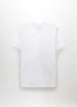 2 pack T-shirt collo a V in cotone stretch uomo