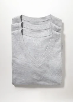 3 pack T-shirt collo a V in misto cotone uomo
