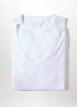 2 pack T-shirt collo a V in puro cotone uomo