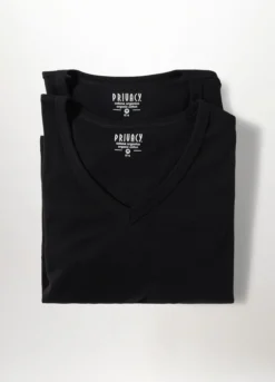 2 pack T-shirt collo a V in puro cotone uomo