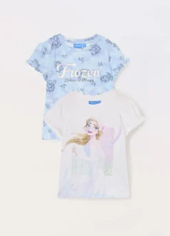 Pack 2 t-shirt Frozen in cotone stretch bambina