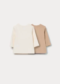 Pack 2 t-shirt in costina di cotone stretch