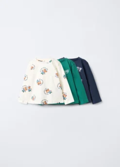 Pack 3 t-shirt in jersey di puro cotone bimbo