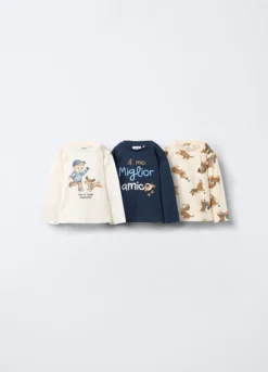 Pack 3 t-shirt in jersey di puro cotone bimbo