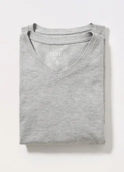 2 pack T-shirt intime collo a V in cotone stretch uomo