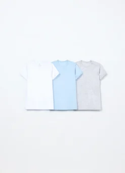 Pack 3 t-shirt intime in costina di puro cotone neonato