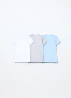 Pack 3 t-shirt intime in costina di puro cotone neonato