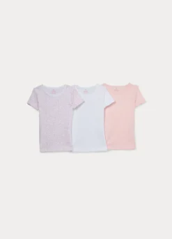 Pack 3 t-shirt intime in costina di puro cotone bambina