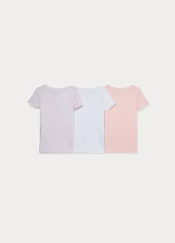 Pack 3 t-shirt intime in costina di puro cotone bambina
