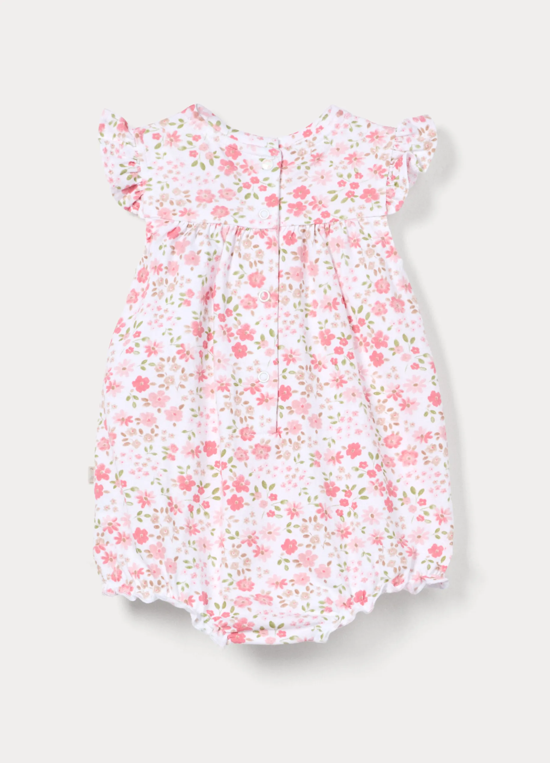 Pagliaccetto girocollo in jersey di cotone stretch neonata