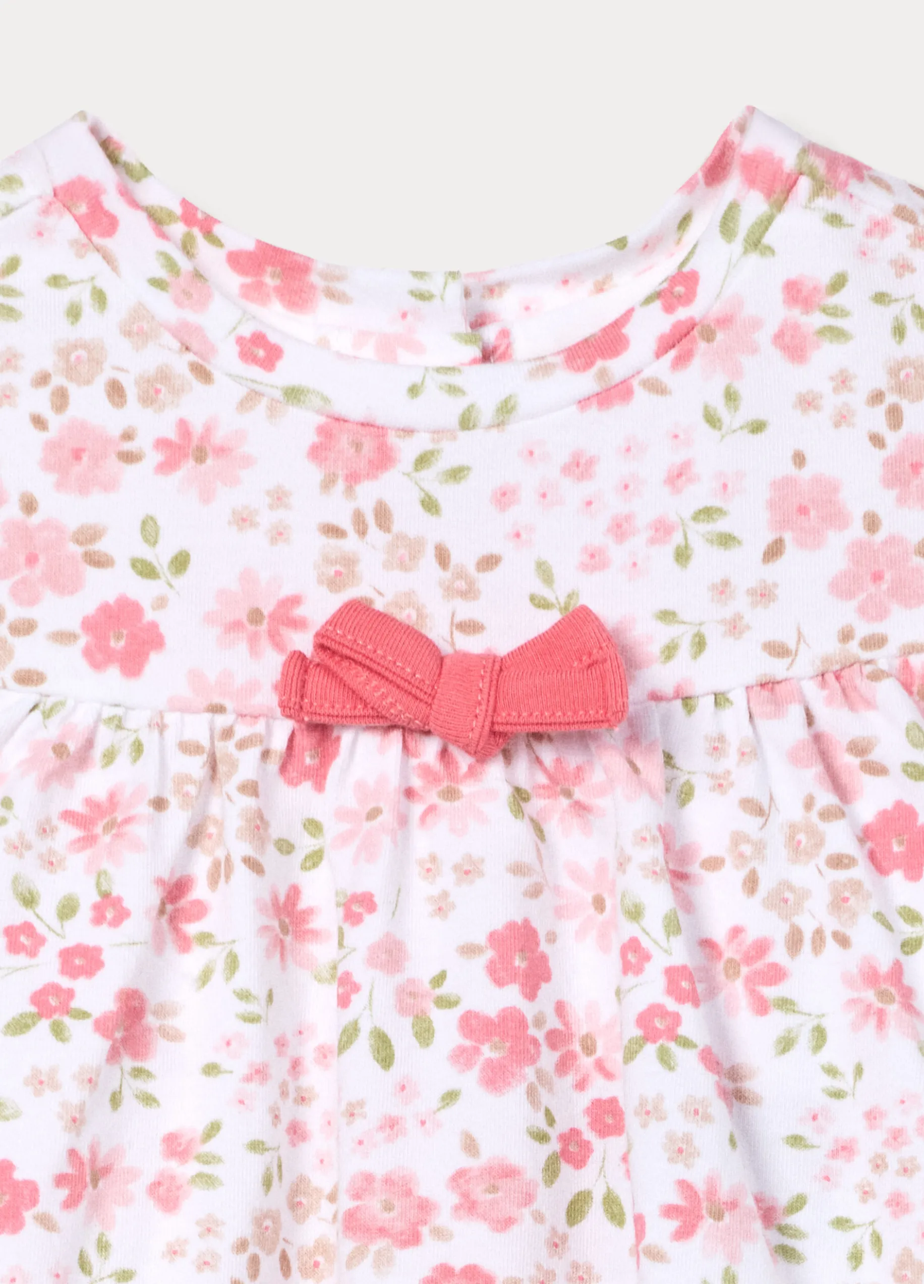 Pagliaccetto girocollo in jersey di cotone stretch neonata