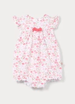 Pagliaccetto girocollo in jersey di cotone stretch neonata