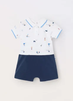 Pagliaccetto in cotone piquet neonato