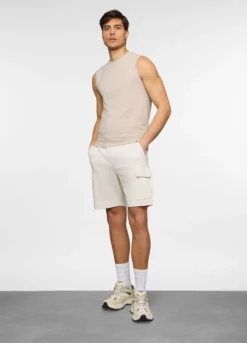 Pantaloncini cargo in felpa di cotone uomo