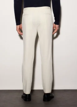 Pantalone chino bianco slim fit in cotone stretch uomo
