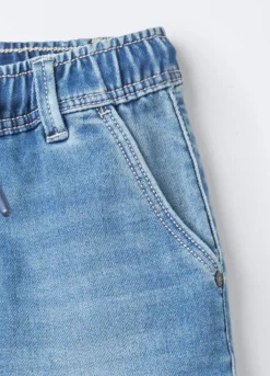 Pantaloni cargo in denim misto cotone stretch Straight Fit bambino