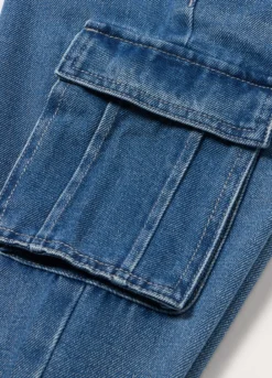 Pantaloni cargo in denim di misto cotone ragazzo