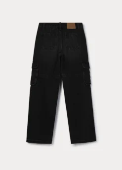 Pantaloni cargo in denim di puro cotone ragazza