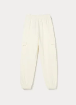 Pantaloni cargo in french terry di puro cotone ragazza