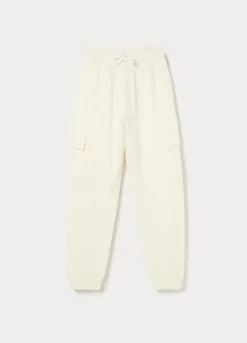 Pantaloni cargo in french terry di puro cotone ragazza