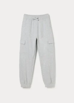 Pantaloni cargo in french terry di puro cotone ragazza