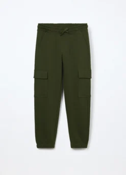 Pantaloni cargo in french terry di puro cotone ragazzo