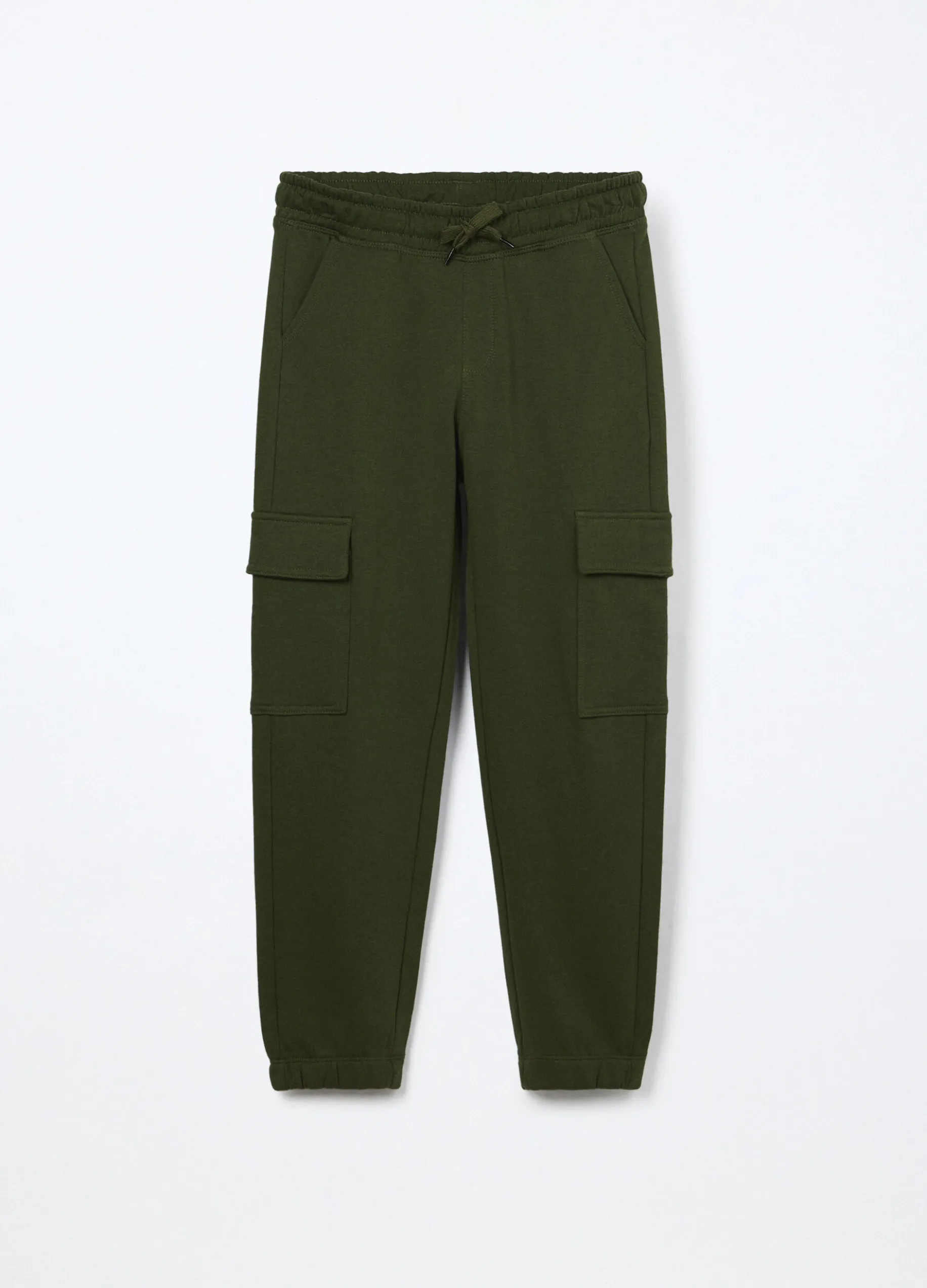 Pantaloni cargo in french terry di puro cotone ragazzo
