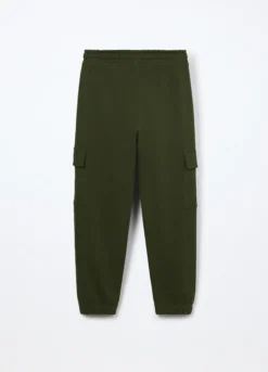 Pantaloni cargo in french terry di puro cotone ragazzo