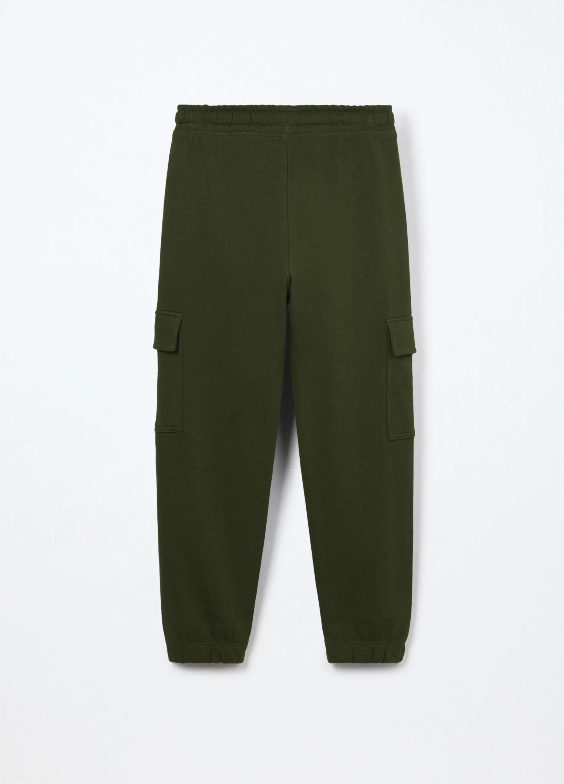 Pantaloni cargo in french terry di puro cotone ragazzo