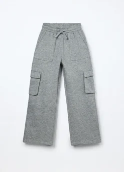 Pantaloni cargo in misto cotone fleece ragazza