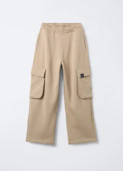 Pantaloni cargo in puro cotone garzato Fit Regular ragazzo