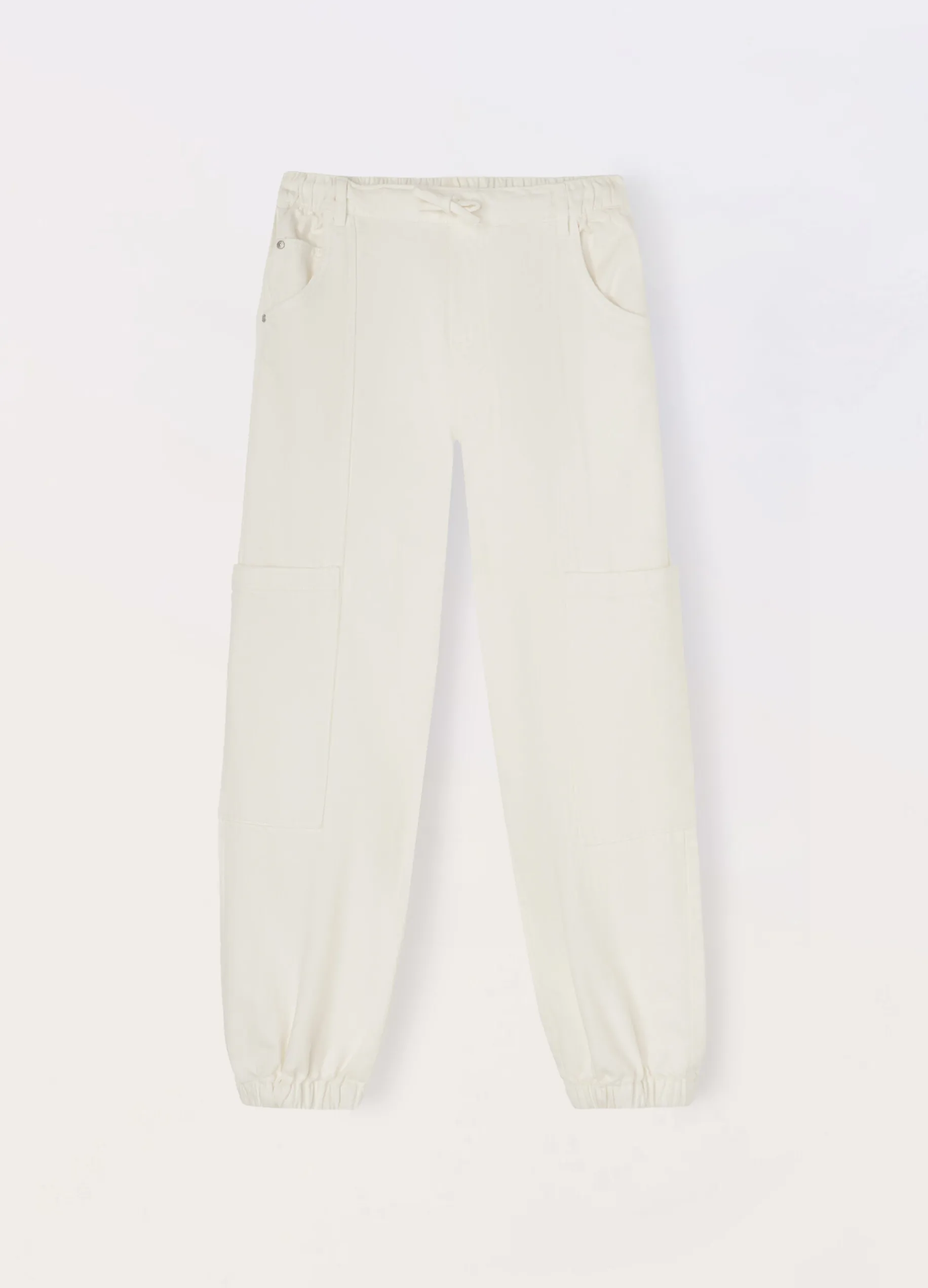 Pantaloni cargo in twill di puro cotone ragazza