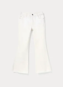 Pantaloni flare fit in denim stretch ragazza