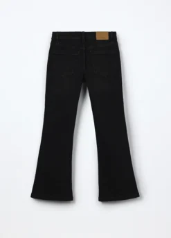 Pantaloni flare fit in denim di cotone stretch ragazza