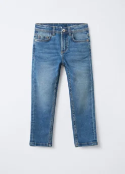 Pantaloni in Comfort Stretch Denim misto cotone Straight Fit bambino