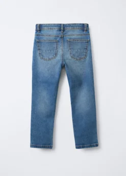 Pantaloni in Comfort Stretch Denim misto cotone Straight Fit bambino