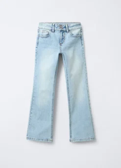 Pantaloni in denim di cotone stretch Flare Fit ragazza