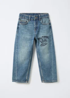 Pantaloni in denim di cotone misto viscosa Relaxed Fit bambino