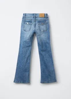 Pantaloni in denim di cotone stretch Flare Fit ragazza