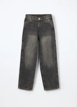 Pantaloni in denim di misto cotone stretch ragazza